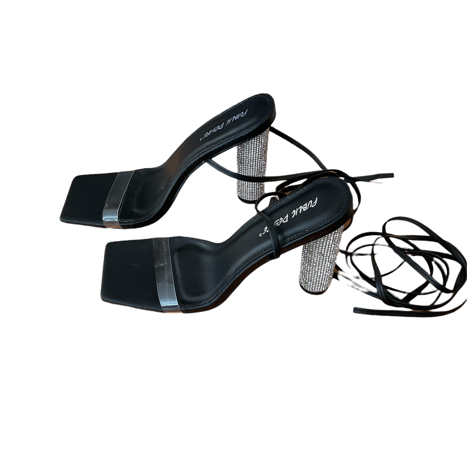 Nwot Public Desire Rhinestone Strappy Heels